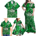 Melbourne Stars Family Matching Off Shoulder Maxi Dress and Hawaiian Shirt Graffiti Urban Aboriginal Dot Abstract Design