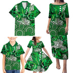 Melbourne Stars Family Matching Puletasi and Hawaiian Shirt Graffiti Urban Aboriginal Dot Abstract Design