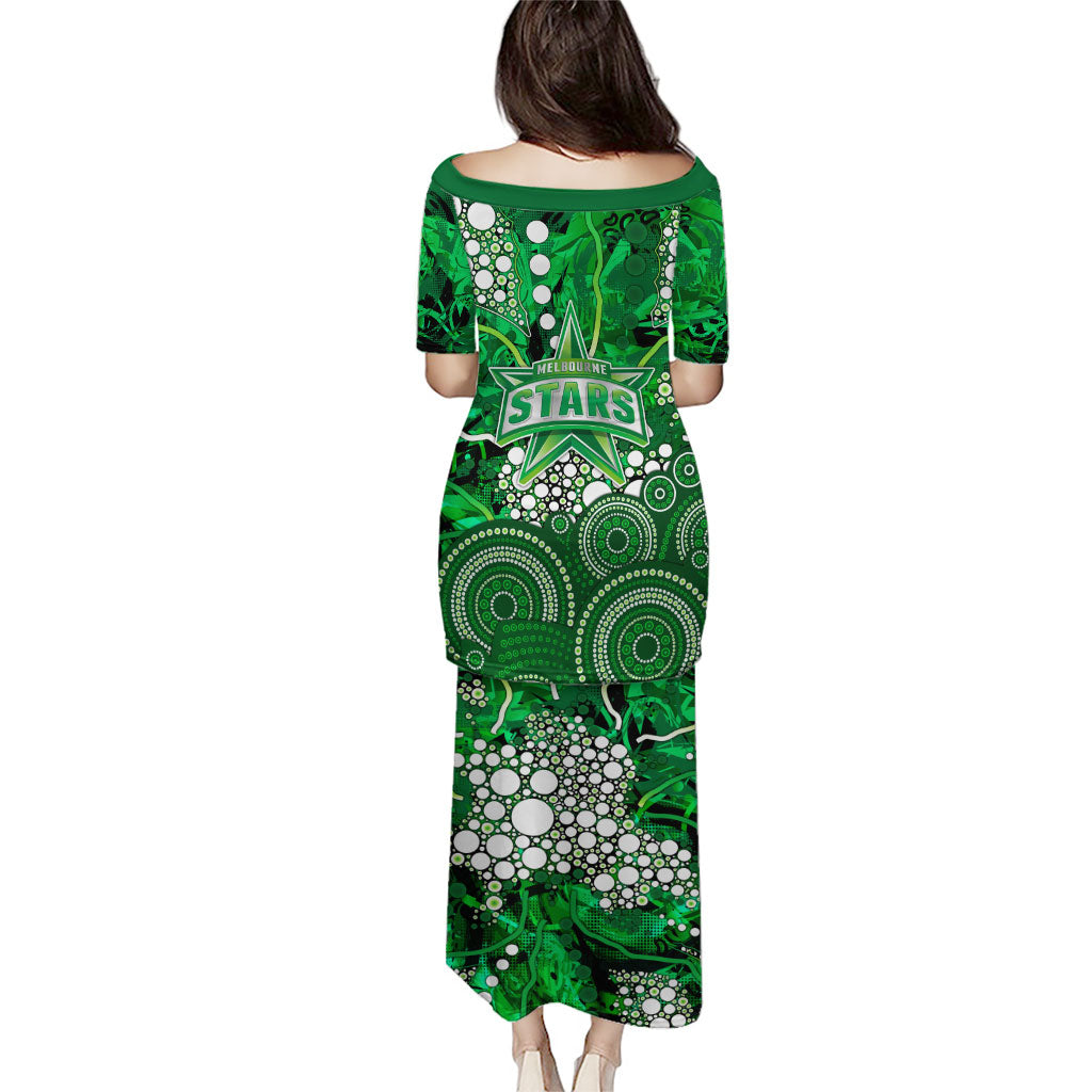 Melbourne Stars Family Matching Puletasi and Hawaiian Shirt Graffiti Urban Aboriginal Dot Abstract Design