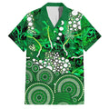 Melbourne Stars Family Matching Short Sleeve Bodycon Dress and Hawaiian Shirt Graffiti Urban Aboriginal Dot Abstract Design