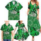 Melbourne Stars Family Matching Summer Maxi Dress and Hawaiian Shirt Graffiti Urban Aboriginal Dot Abstract Design