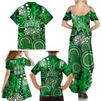 Melbourne Stars Family Matching Summer Maxi Dress and Hawaiian Shirt Graffiti Urban Aboriginal Dot Abstract Design