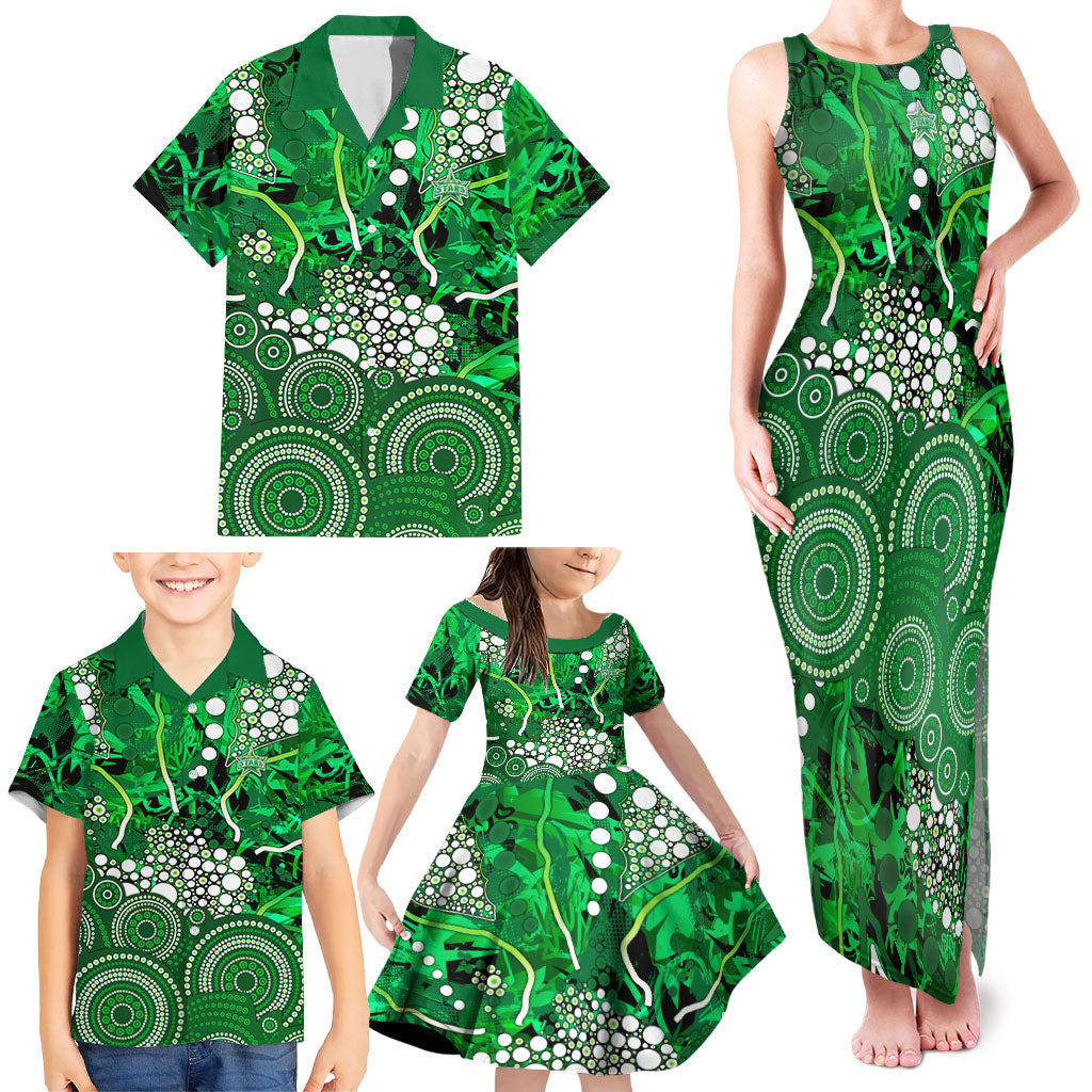 Melbourne Stars Family Matching Tank Maxi Dress and Hawaiian Shirt Graffiti Urban Aboriginal Dot Abstract Design