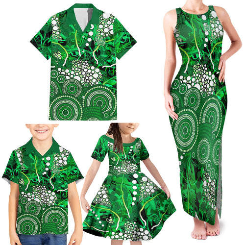 Melbourne Stars Family Matching Tank Maxi Dress and Hawaiian Shirt Graffiti Urban Aboriginal Dot Abstract Design