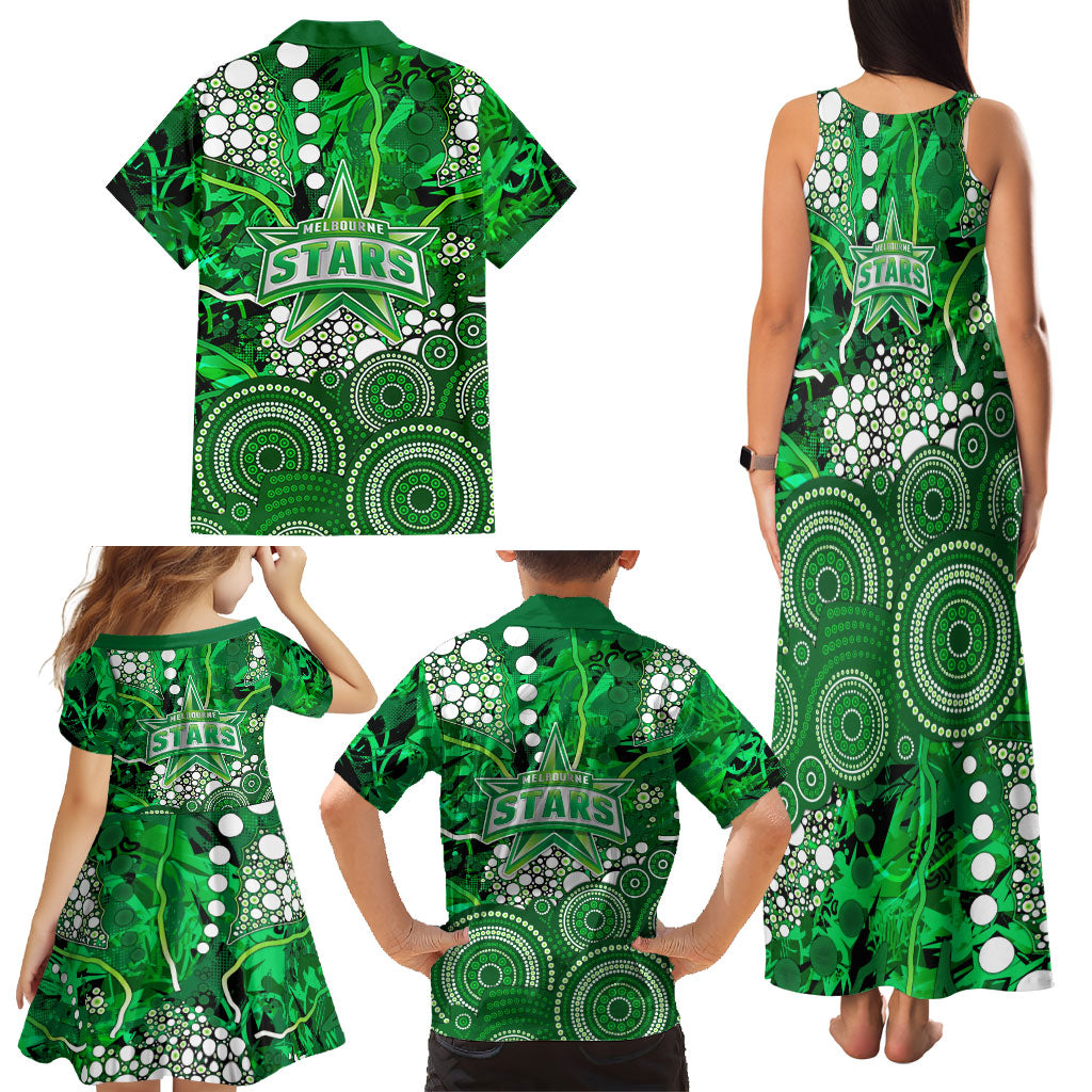 Melbourne Stars Family Matching Tank Maxi Dress and Hawaiian Shirt Graffiti Urban Aboriginal Dot Abstract Design