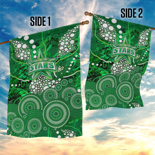 Melbourne Stars Garden Flag Graffiti Urban Aboriginal Dot Abstract Design