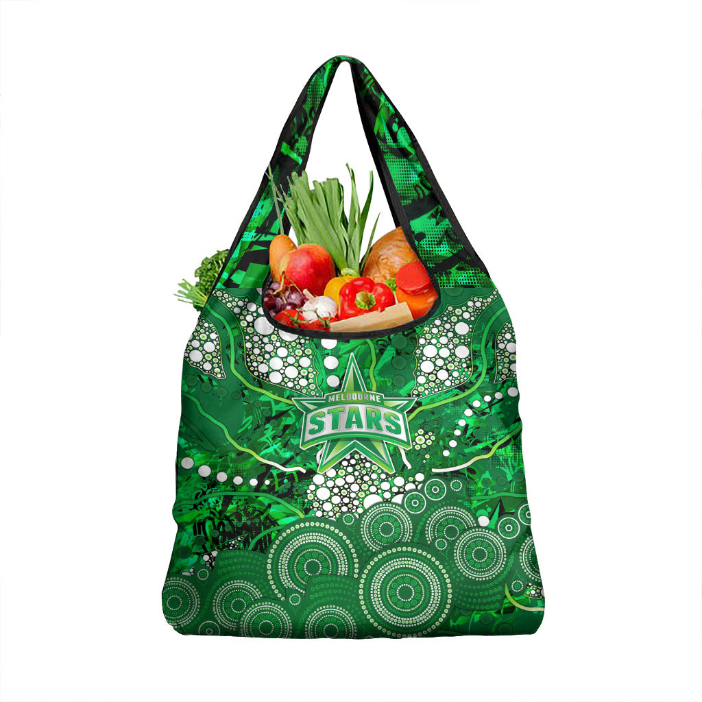 Melbourne Stars Grocery Bag Graffiti Urban Aboriginal Dot Abstract Design