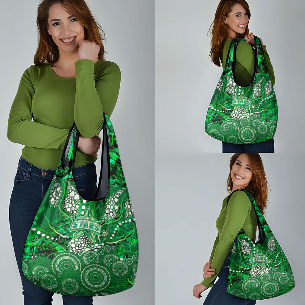 Melbourne Stars Grocery Bag Graffiti Urban Aboriginal Dot Abstract Design