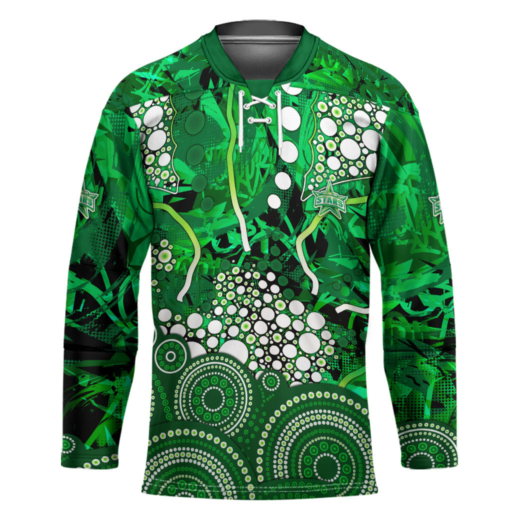Melbourne Stars Hockey Jersey Graffiti Urban Aboriginal Dot Abstract Design