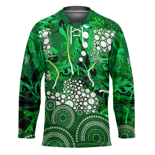 Melbourne Stars Hockey Jersey Graffiti Urban Aboriginal Dot Abstract Design