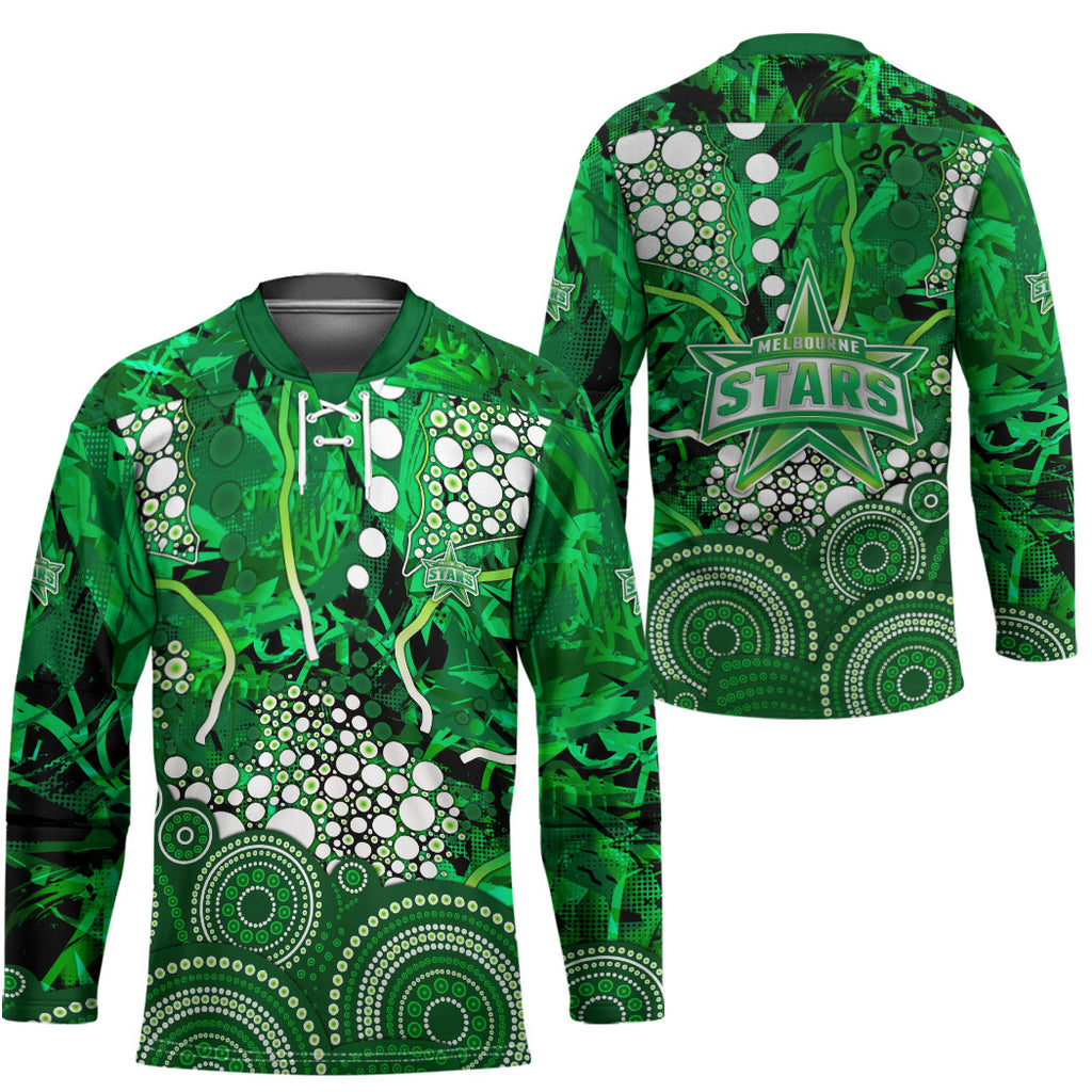 Melbourne Stars Hockey Jersey Graffiti Urban Aboriginal Dot Abstract Design