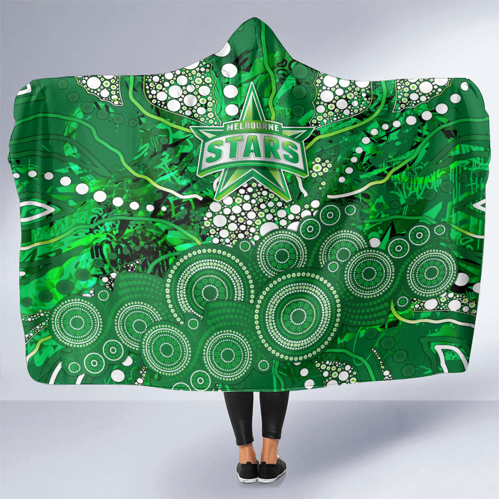 Melbourne Stars Hooded Blanket Graffiti Urban Aboriginal Dot Abstract Design