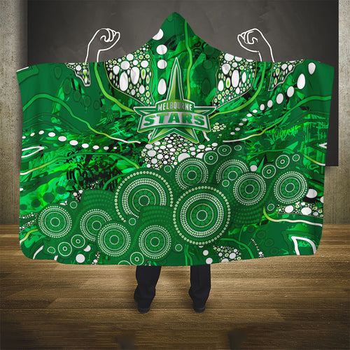 Melbourne Stars Hooded Blanket Graffiti Urban Aboriginal Dot Abstract Design