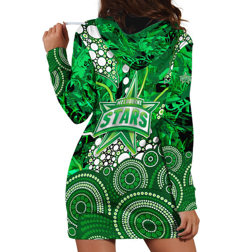Melbourne Stars Hoodie Dress Graffiti Urban Aboriginal Dot Abstract Design