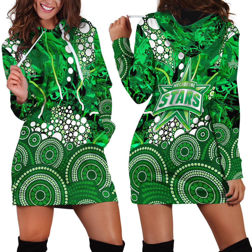 Melbourne Stars Hoodie Dress Graffiti Urban Aboriginal Dot Abstract Design