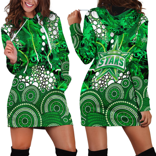 Melbourne Stars Hoodie Dress Graffiti Urban Aboriginal Dot Abstract Design