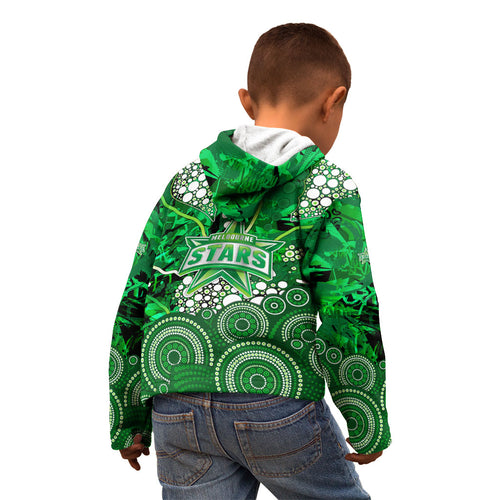 Melbourne Stars Kid Hoodie Graffiti Urban Aboriginal Dot Abstract Design