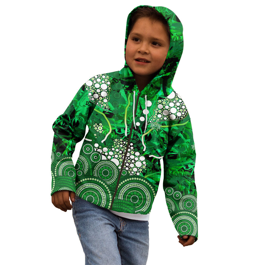 Melbourne Stars Kid Hoodie Graffiti Urban Aboriginal Dot Abstract Design