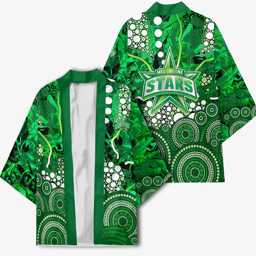 Melbourne Stars Kimono Graffiti Urban Aboriginal Dot Abstract Design