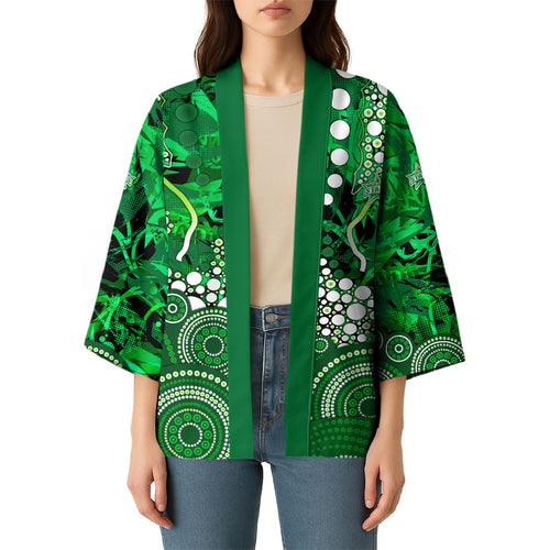 Melbourne Stars Kimono Graffiti Urban Aboriginal Dot Abstract Design