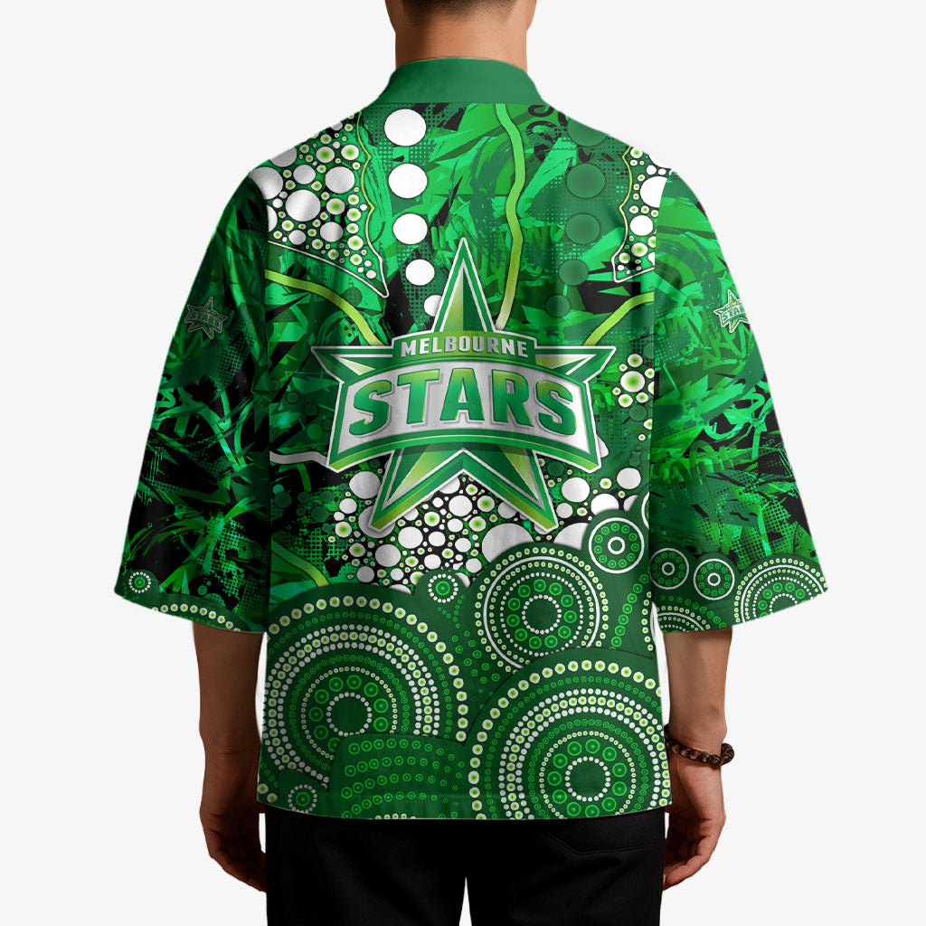 Melbourne Stars Kimono Graffiti Urban Aboriginal Dot Abstract Design