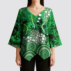 Melbourne Stars Kimono Sleeve Blouse Graffiti Urban Aboriginal Dot Abstract Design