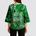 Melbourne Stars Kimono Sleeve Blouse Graffiti Urban Aboriginal Dot Abstract Design