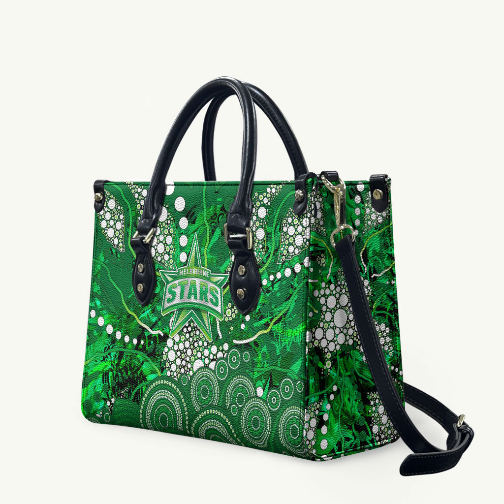 Melbourne Stars Leather Bag Graffiti Urban Aboriginal Dot Abstract Design