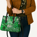 Melbourne Stars Leather Bag Graffiti Urban Aboriginal Dot Abstract Design