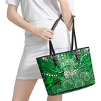 Melbourne Stars Leather Tote Bag Graffiti Urban Aboriginal Dot Abstract Design