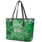 Melbourne Stars Leather Tote Bag Graffiti Urban Aboriginal Dot Abstract Design