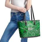 Melbourne Stars Leather Tote Bag Graffiti Urban Aboriginal Dot Abstract Design