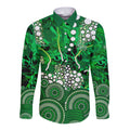 Melbourne Stars Long Sleeve Button Shirt Graffiti Urban Aboriginal Dot Abstract Design