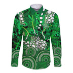 Melbourne Stars Long Sleeve Button Shirt Graffiti Urban Aboriginal Dot Abstract Design