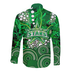 Melbourne Stars Long Sleeve Button Shirt Graffiti Urban Aboriginal Dot Abstract Design