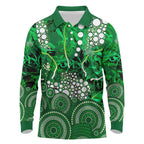 Melbourne Stars Long Sleeve Polo Shirt Graffiti Urban Aboriginal Dot Abstract Design