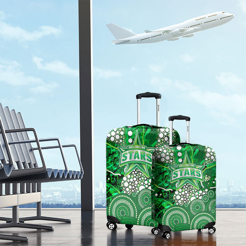 Melbourne Stars Luggage Cover Graffiti Urban Aboriginal Dot Abstract Design