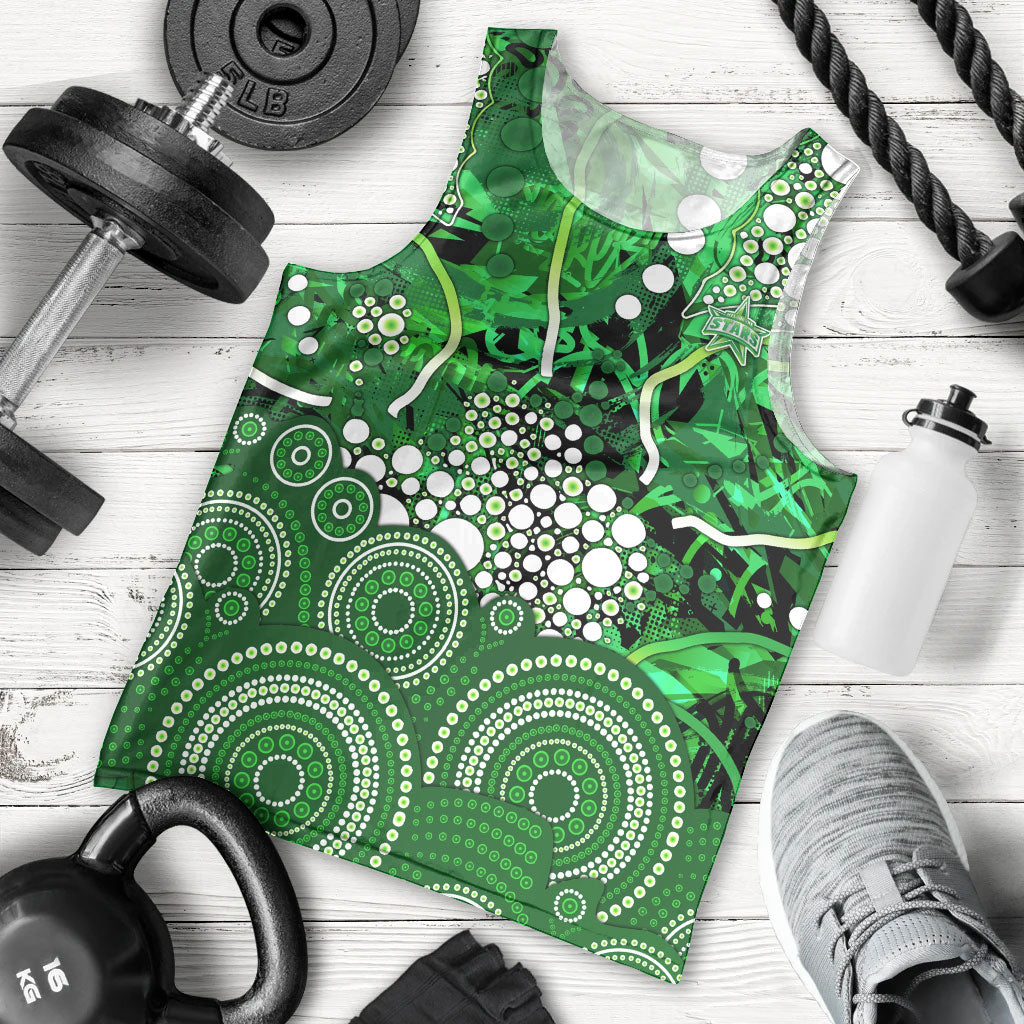 Melbourne Stars Men Tank Top Graffiti Urban Aboriginal Dot Abstract Design