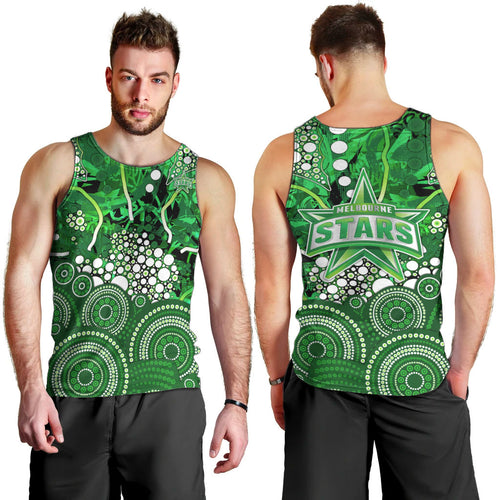 Melbourne Stars Men Tank Top Graffiti Urban Aboriginal Dot Abstract Design