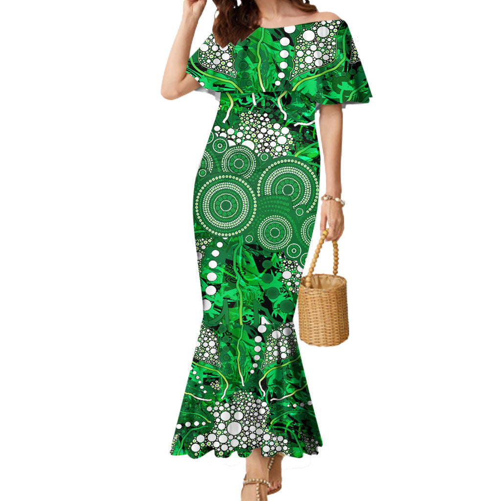 Melbourne Stars Mermaid Dress Graffiti Urban Aboriginal Dot Abstract Design