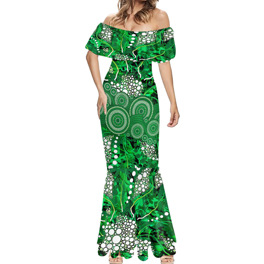 Melbourne Stars Mermaid Dress Graffiti Urban Aboriginal Dot Abstract Design