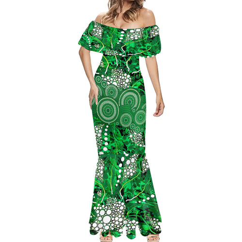Melbourne Stars Mermaid Dress Graffiti Urban Aboriginal Dot Abstract Design