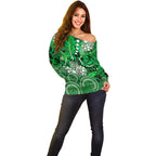 Melbourne Stars Off Shoulder Sweater Graffiti Urban Aboriginal Dot Abstract Design