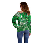 Melbourne Stars Off Shoulder Sweater Graffiti Urban Aboriginal Dot Abstract Design