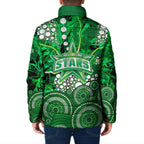 Melbourne Stars Padded Jacket Graffiti Urban Aboriginal Dot Abstract Design