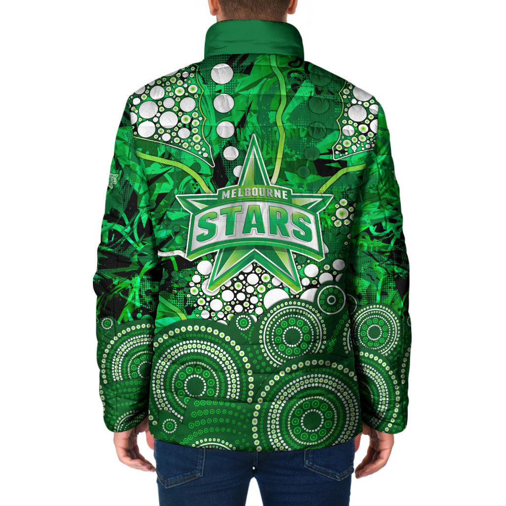 Melbourne Stars Padded Jacket Graffiti Urban Aboriginal Dot Abstract Design