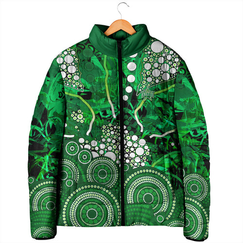 Melbourne Stars Padded Jacket Graffiti Urban Aboriginal Dot Abstract Design