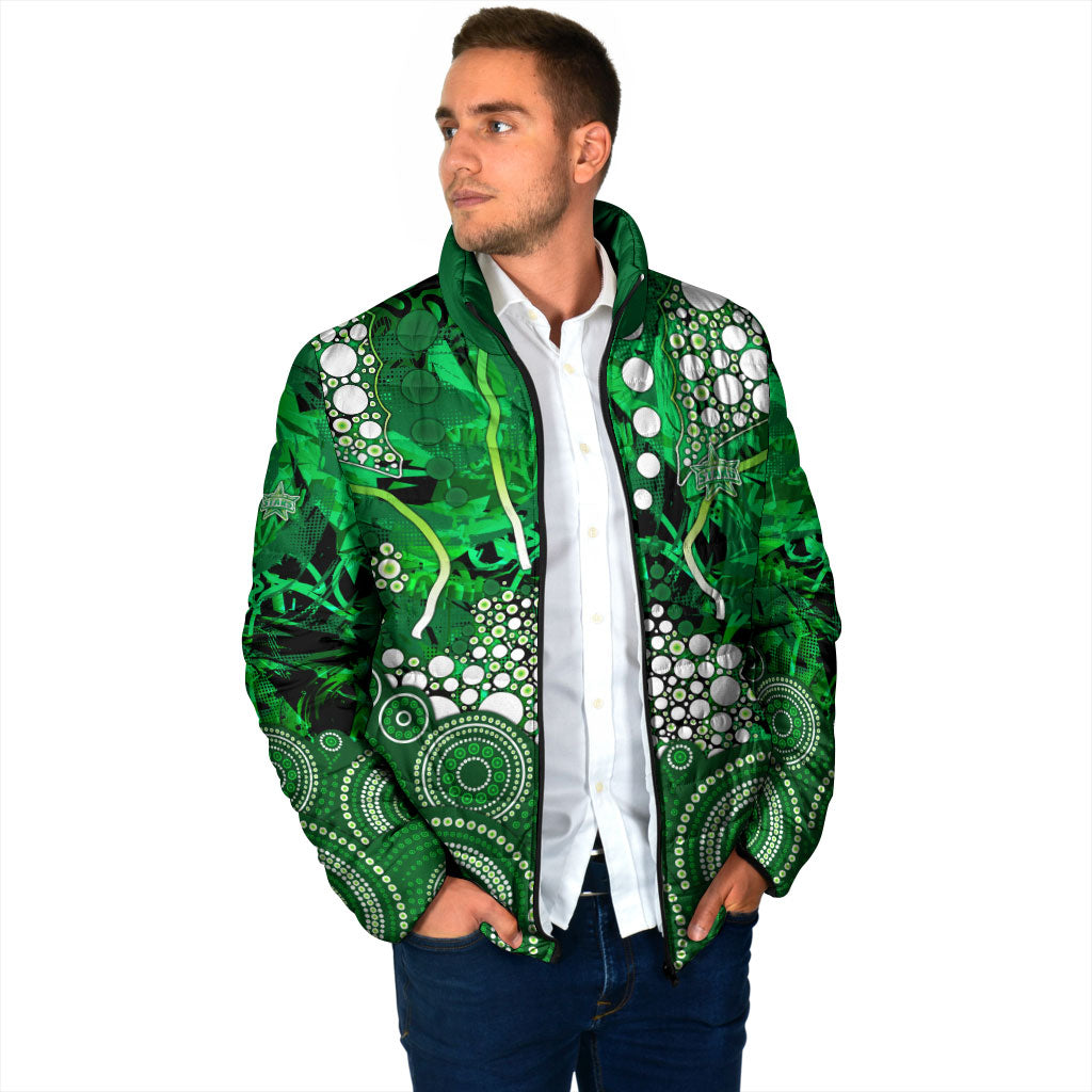 Melbourne Stars Padded Jacket Graffiti Urban Aboriginal Dot Abstract Design