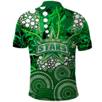 Melbourne Stars Polo Shirt Graffiti Urban Aboriginal Dot Abstract Design