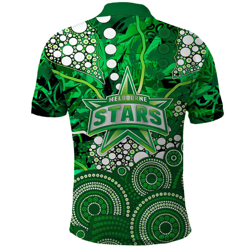 Melbourne Stars Polo Shirt Graffiti Urban Aboriginal Dot Abstract Design